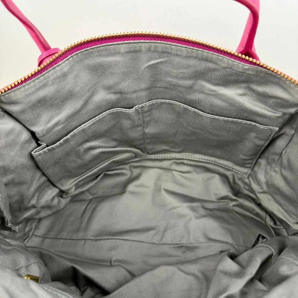 Fossil Jori Satchel Pink Berry Pebbled Leather Crossbody Shoulder Bag